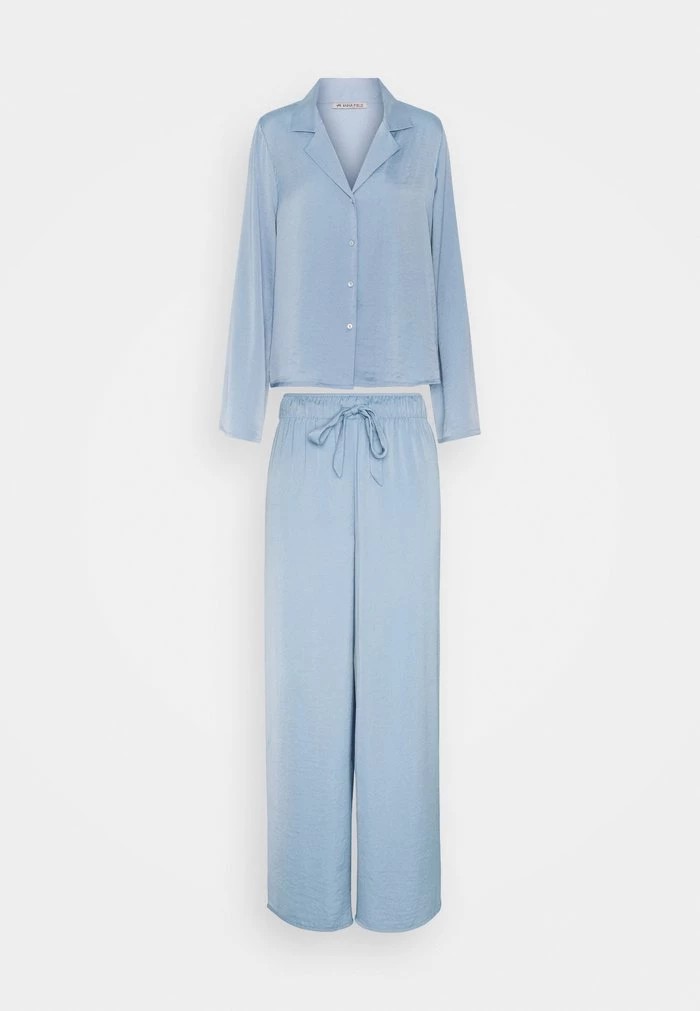 Vêtement De Nuit ANNA FIELD Anna Field Hammered Satin Pj Set Bleu Femme | QAX-1896893